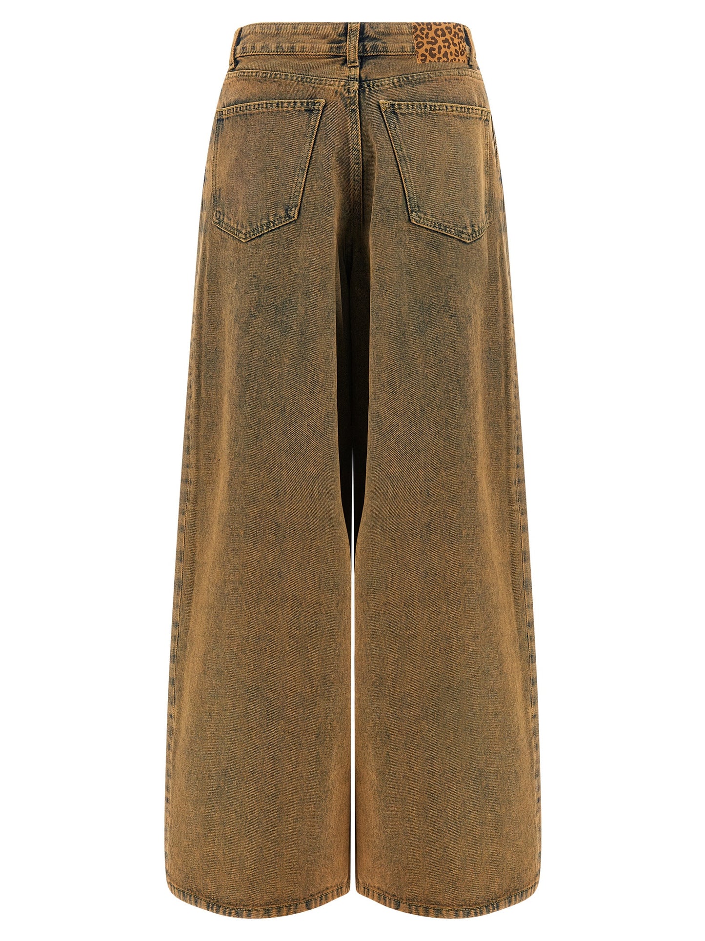 Jeans by Alanui for women in denim cotton animal, brown & print features an sartorial wide and long with a cut for a sartorial finish.