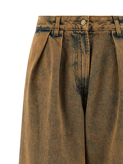 Jeans by Alanui for women in denim cotton animal, brown & print features an sophisticated and wide with a precise long, creating a sophisticated and sophisticated silhouette.