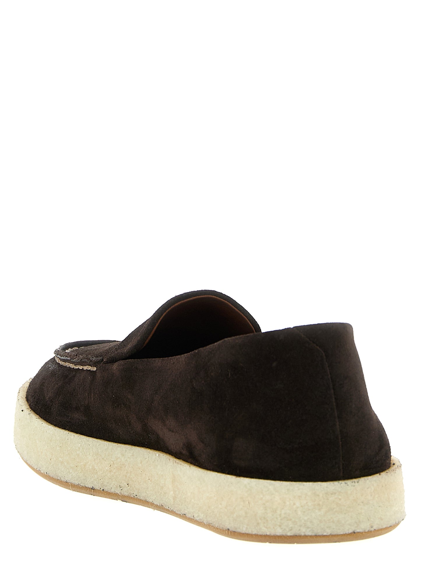 Loafer Slip-On Shoes by Marsell for men in leather & rubber brown & natural showcases a timeless silhouette from the Men's Leather & Rubber Loafer Slip-On Shoes collection, featuring a timeless and for a timeless finish.