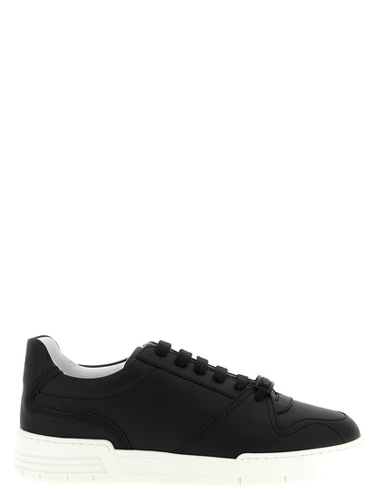Sneakers by Moschino for men in leather & rubber black features an timeless silhouette from the City Men's Low Top Leather & Rubber Sneakers collection, showcasing a signature low-top style with an timeless finish.