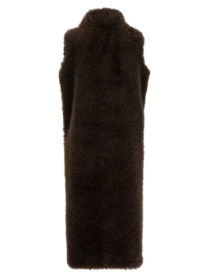 B&B COUTURE Brown Polyester Coat