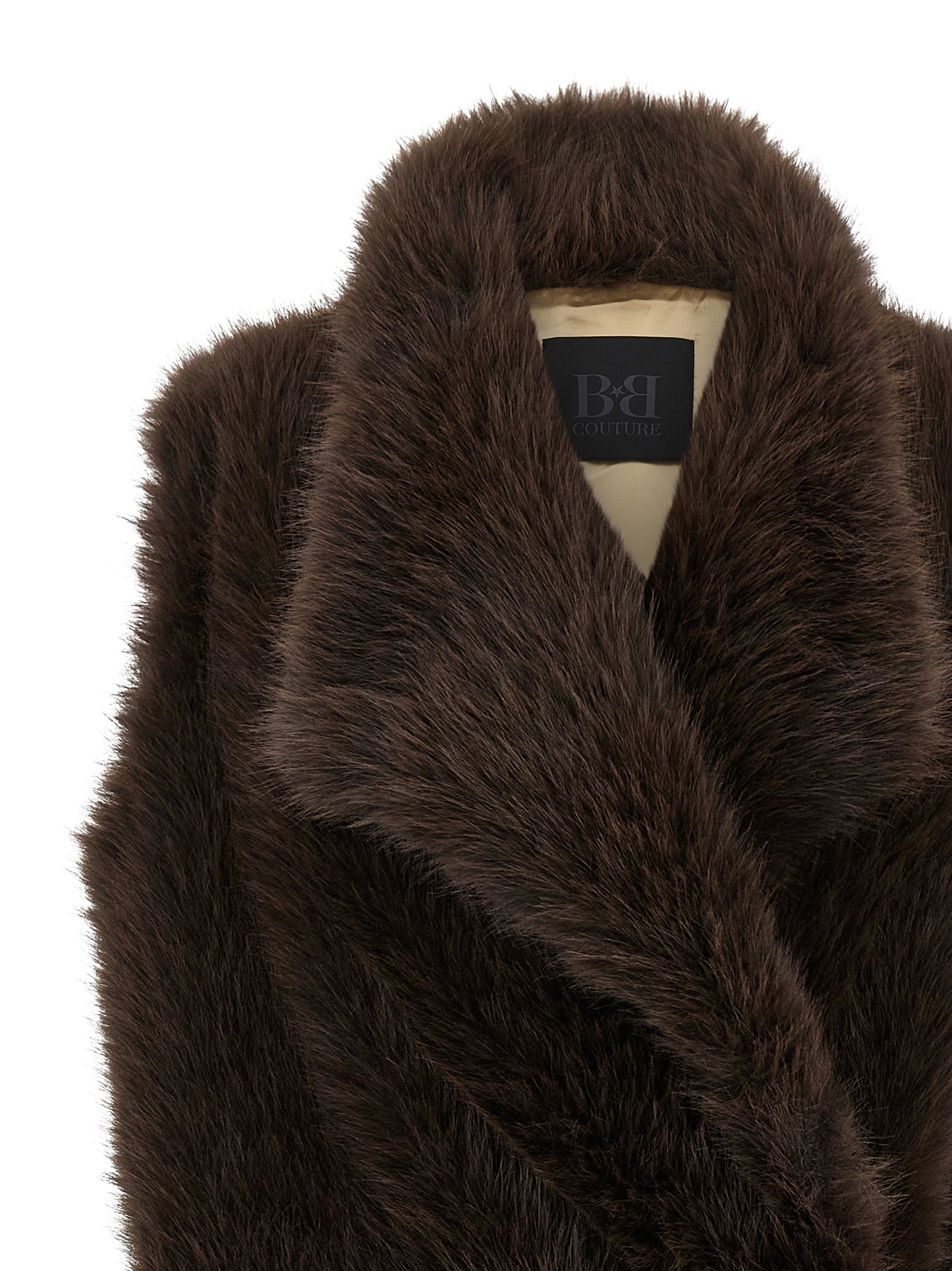 B&B COUTURE Brown Polyester Coat