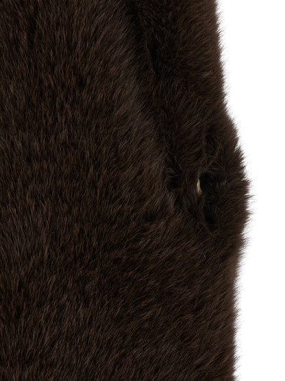 B&B COUTURE Brown Polyester Coat