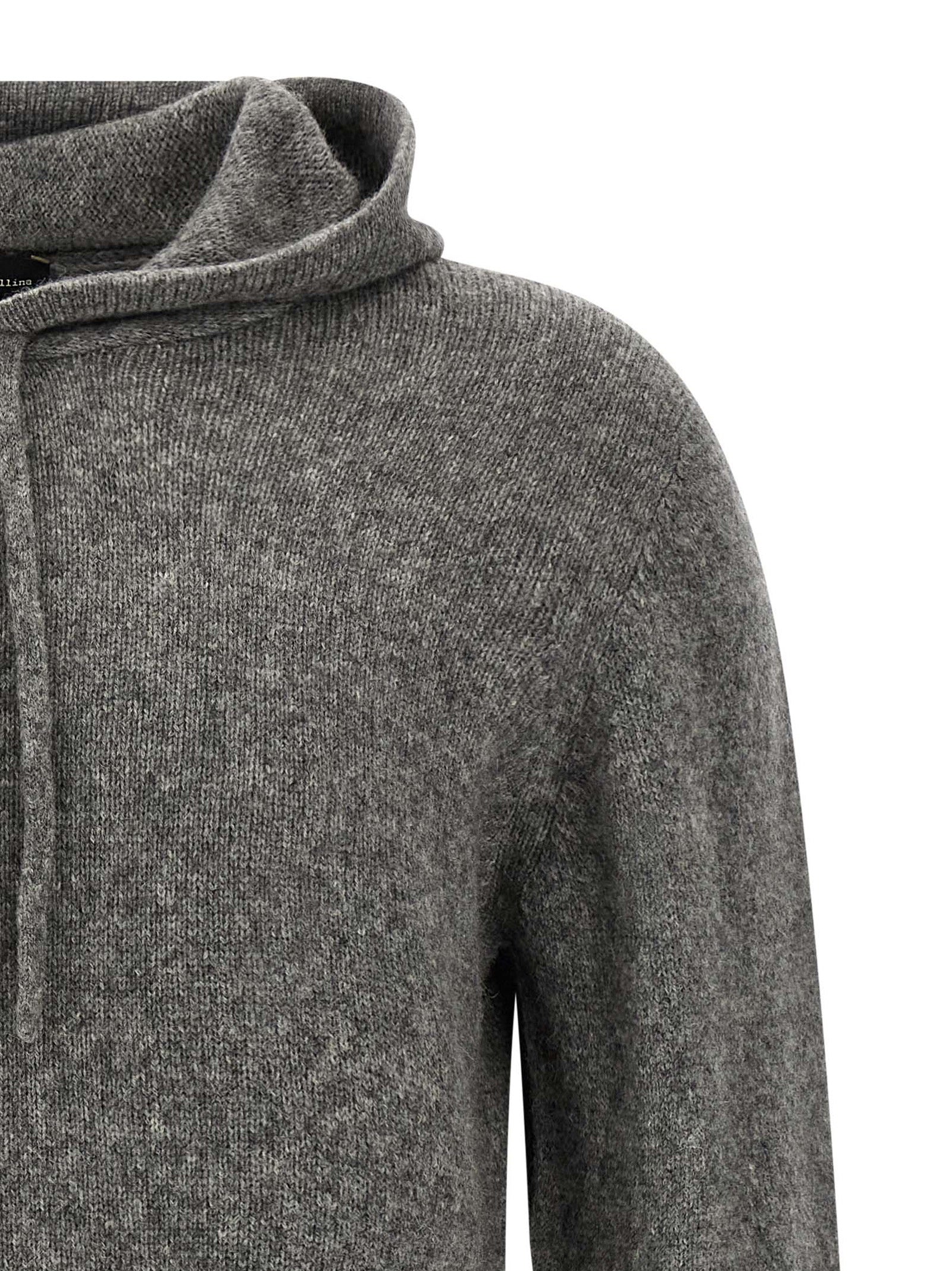 Hooded Cardigan by Roberto Collina for men in polyamide & virgin wool camel & gray features a nuanced silhouette with a refined hooded neckline and nuanced detailing for a sophisticated look.
