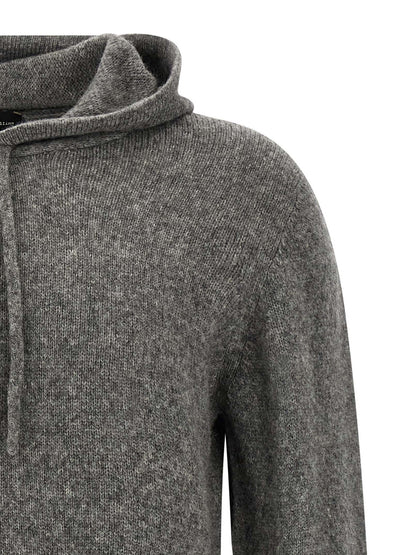 Hooded Cardigan by Roberto Collina for men in polyamide & virgin wool camel & gray features a nuanced silhouette with a refined hooded neckline and nuanced detailing for a sophisticated look.
