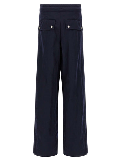 Casual Pants by Dries Van Noten for men in nylon blue presents a refined pantology silhouette, artfully defined by a refined pantology straight-leg & wide, long, and a sophisticated .