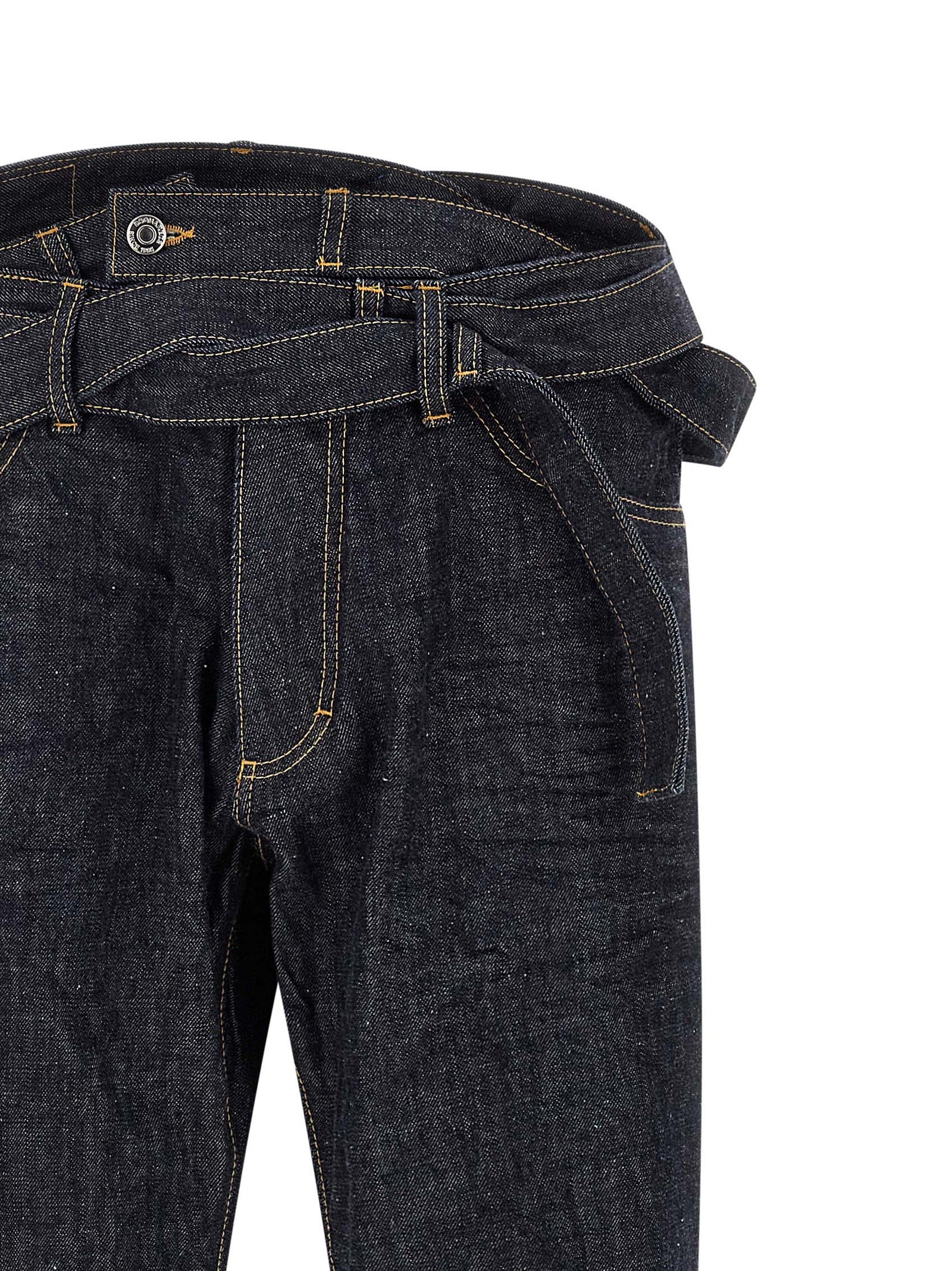 Jeans by Dsquared² for men in denim cotton blue & signature presents a refined pantology silhouette, artfully defined by a refined pantology straight-leg, long, and a sophisticated .