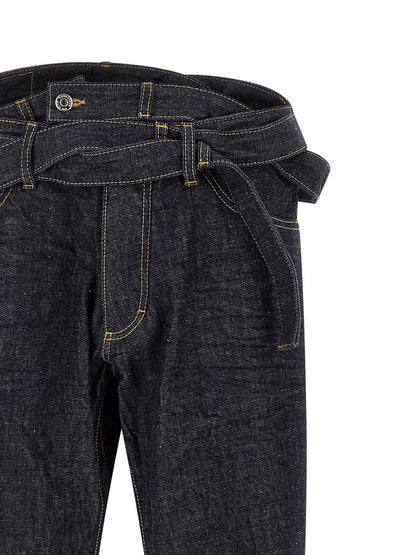 Jeans by Dsquared² for men in denim cotton blue & signature presents a refined pantology silhouette, artfully defined by a refined pantology straight-leg, long, and a sophisticated .