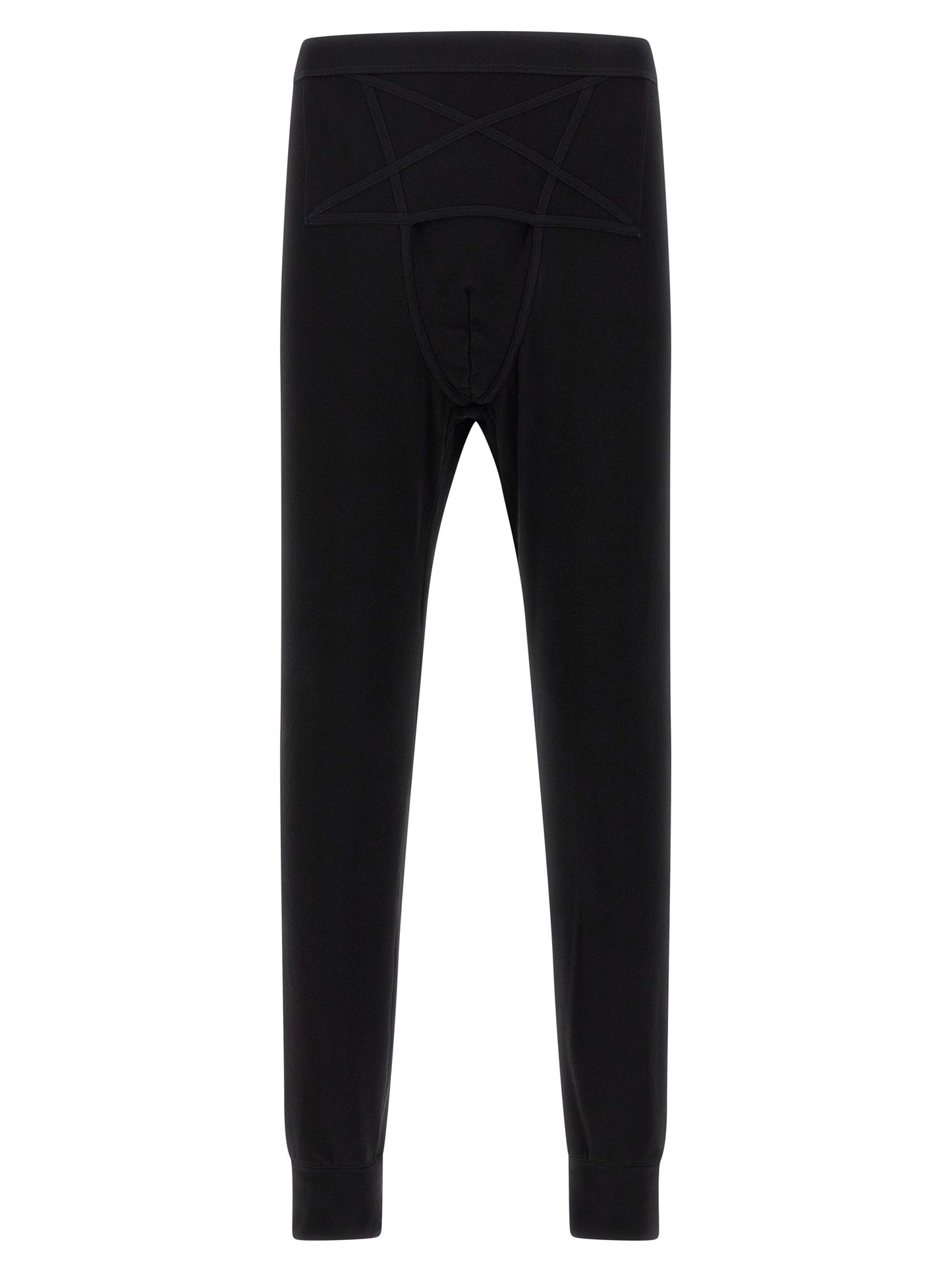 Activewear Leggings by Rick Owens for men in viscose nylon & alpaca wool black features an versatile silhouette, showcasing with a versatile leggings, long, and for a high-performance look.