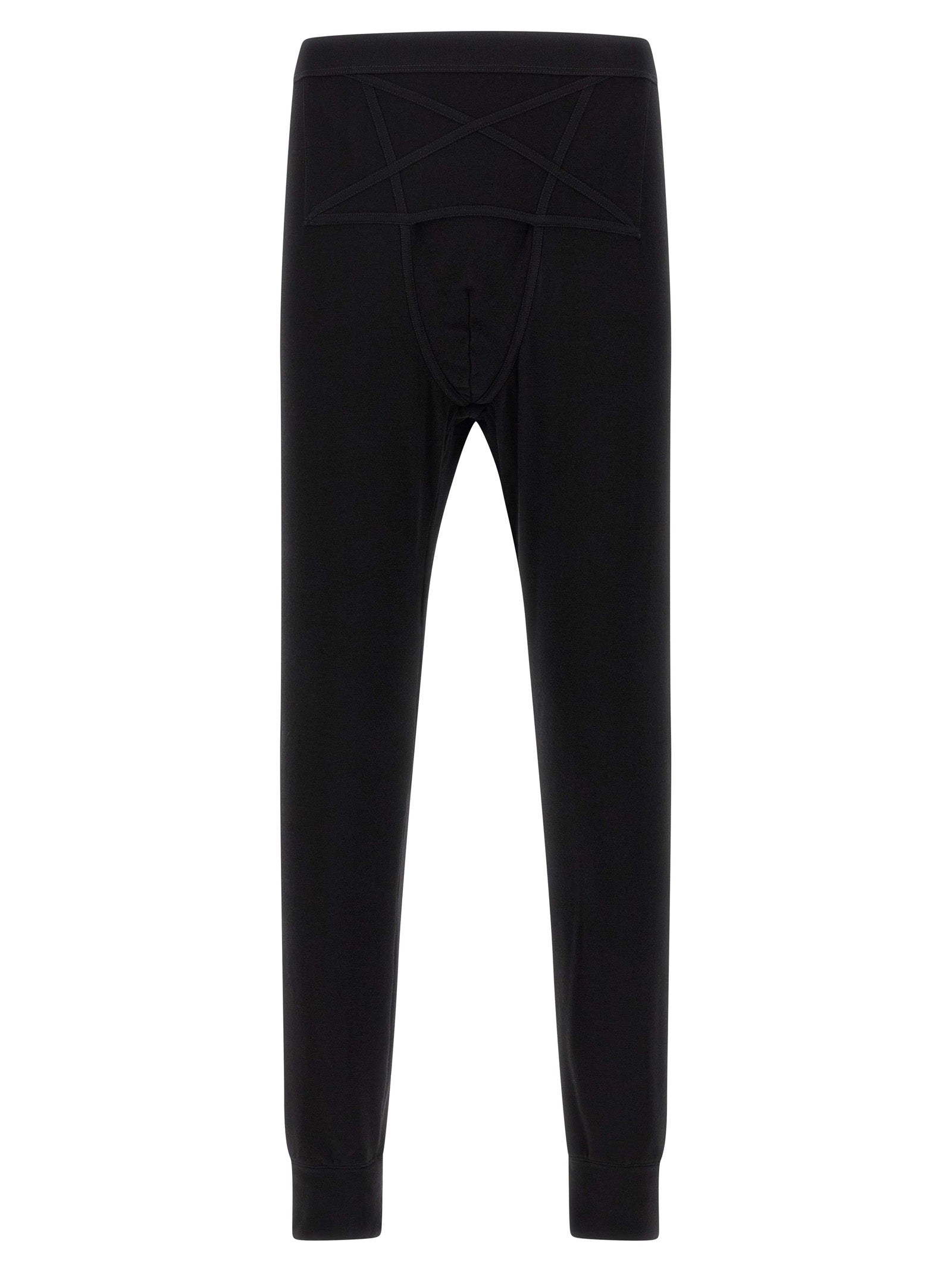 Activewear Leggings by Rick Owens for men in viscose nylon & alpaca wool black features an versatile silhouette, showcasing with a versatile leggings, long, and for a high-performance look.
