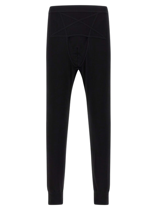 Activewear Leggings by Rick Owens for men in viscose nylon & alpaca wool black features an versatile silhouette, showcasing with a versatile leggings, long, and for a high-performance look.