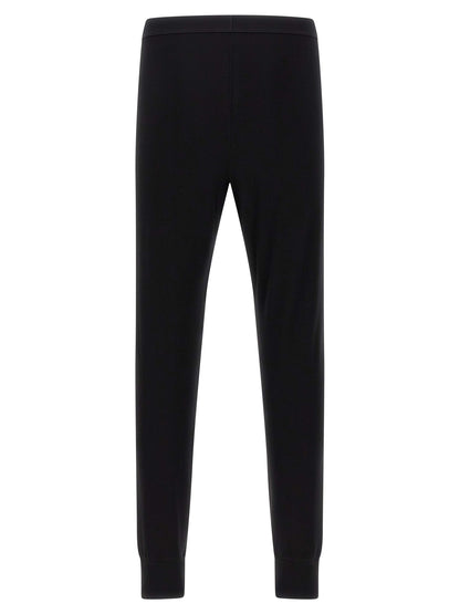 Activewear Leggings by Rick Owens for men in viscose nylon & alpaca wool black features a contemporary silhouette, showcasing advanced with a contemporary leggings, long, and .