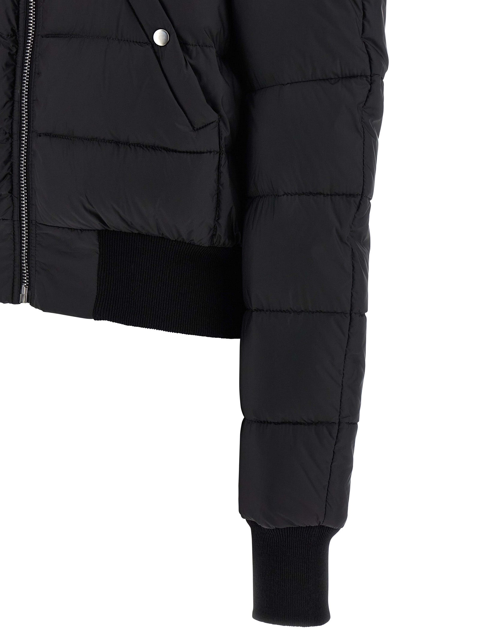 Bomber Jacket by Rick Owens for women in nylon & goose-down black presents a effortlessly chic silhouette, showcasing a sophisticated and premium insulated for a truly effortlessly chic finish.