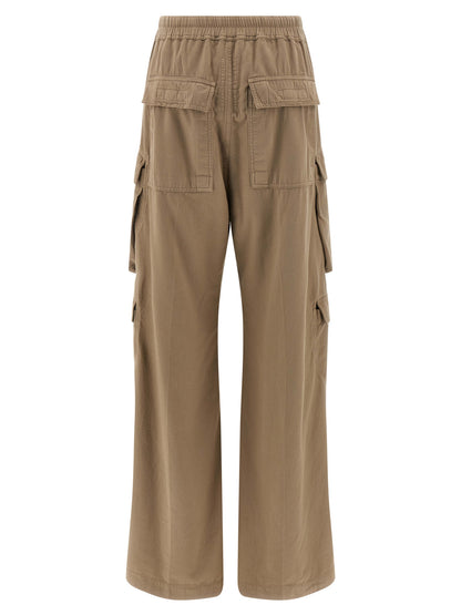 Cargo Pants by DRKSHDW for women in cotton canvas beige features an tailored flared & wide with a and long, creating a tailored utilitarian silhouette.