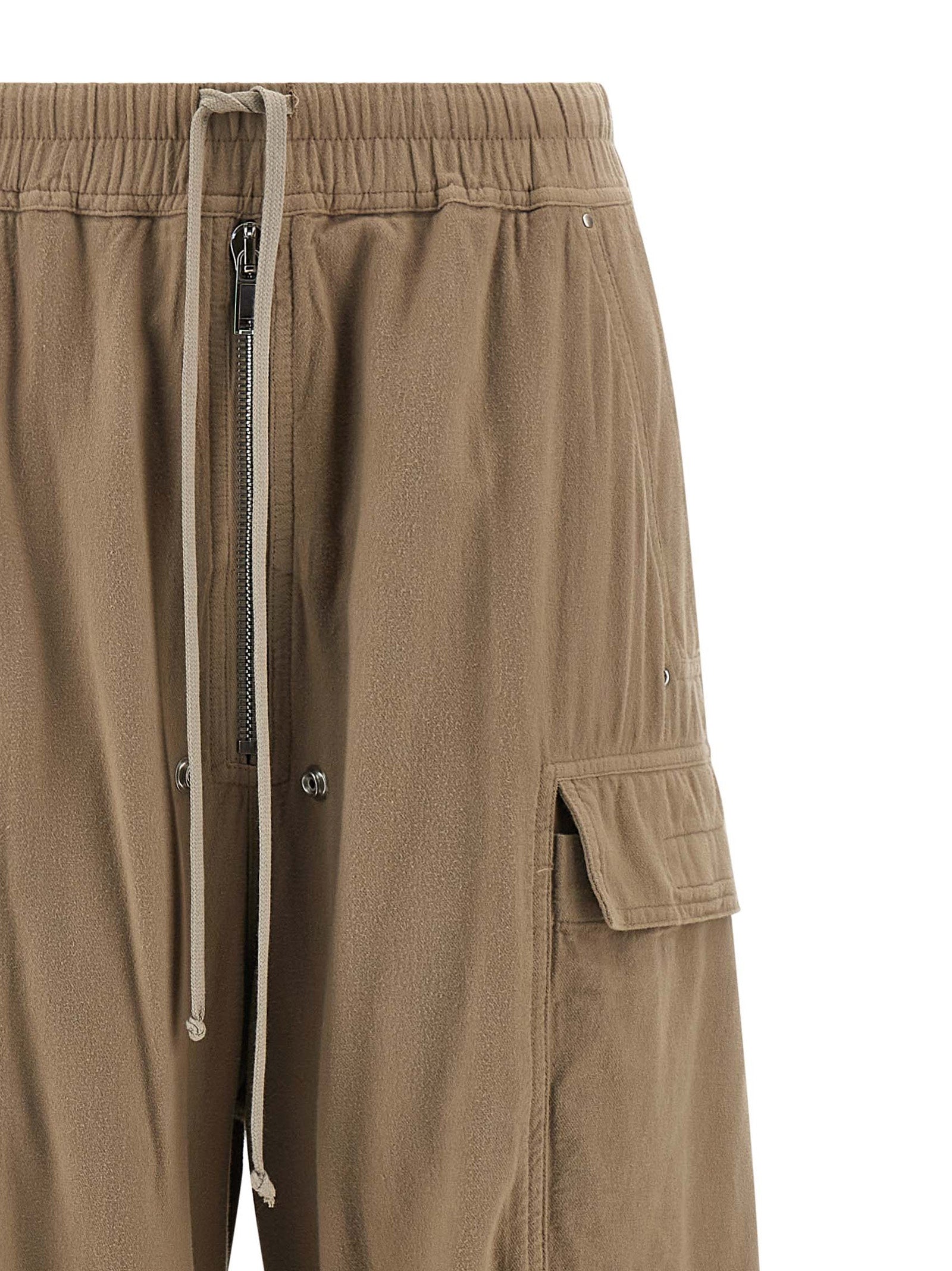 Cargo Pants by DRKSHDW for women in cotton canvas beige features a sartorial silhouette, showcasing a sophisticated flared & wide with a refined long and elegant .