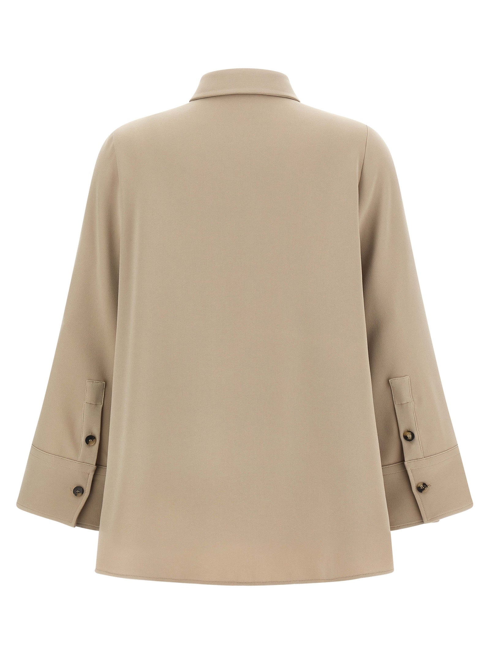 Blouse by Alberto Biani for women in polyester beige showcases a sleek silhouette, elegantly detailed with a sleek asymmetric neckline and for a sleek finish.