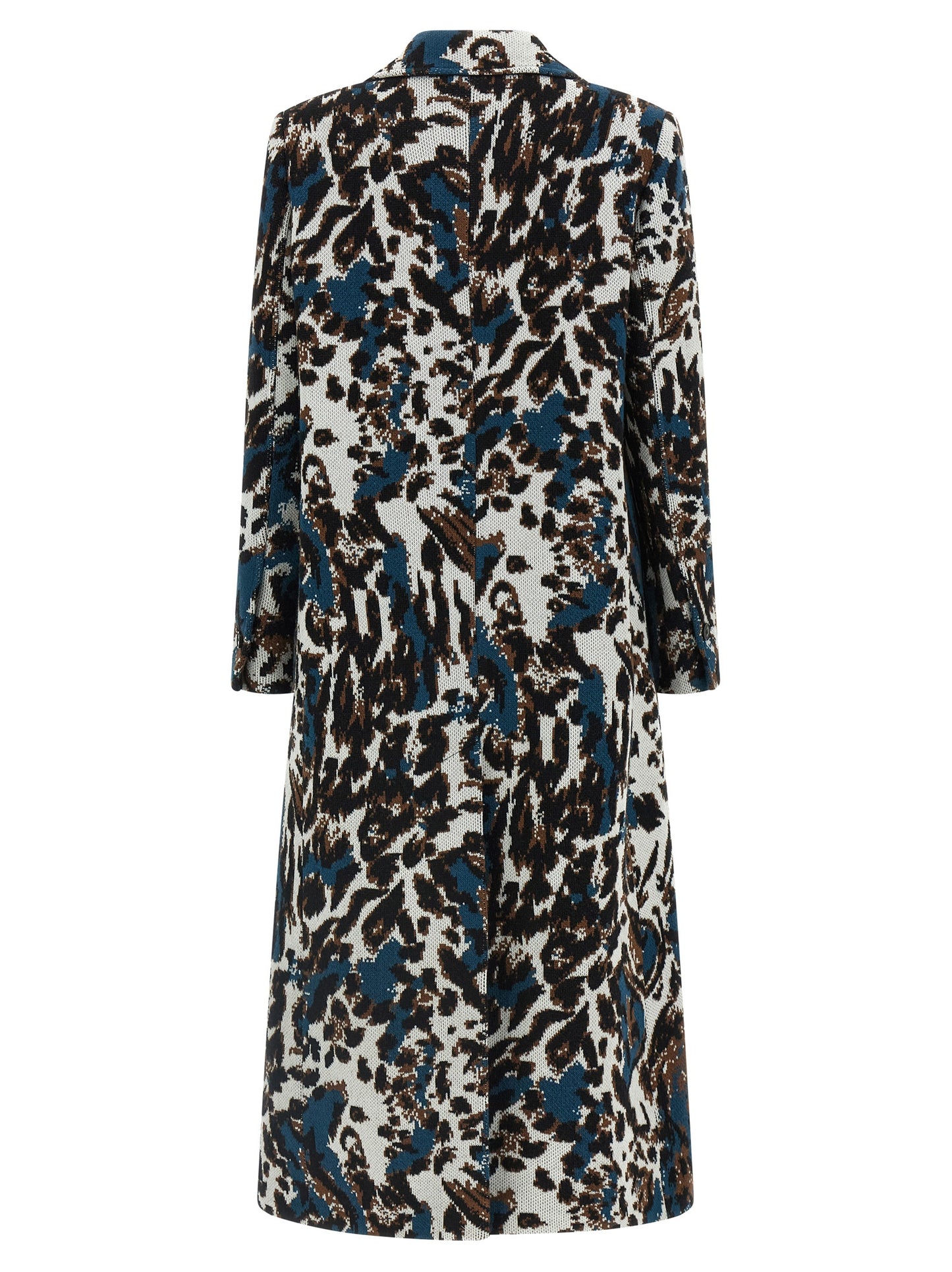 Overcoat by Missoni for women in polyamide wool multicolor & jacquard showcases a enveloping silhouette, detailed with distinctive pockets and a enveloping v-neck neckline.