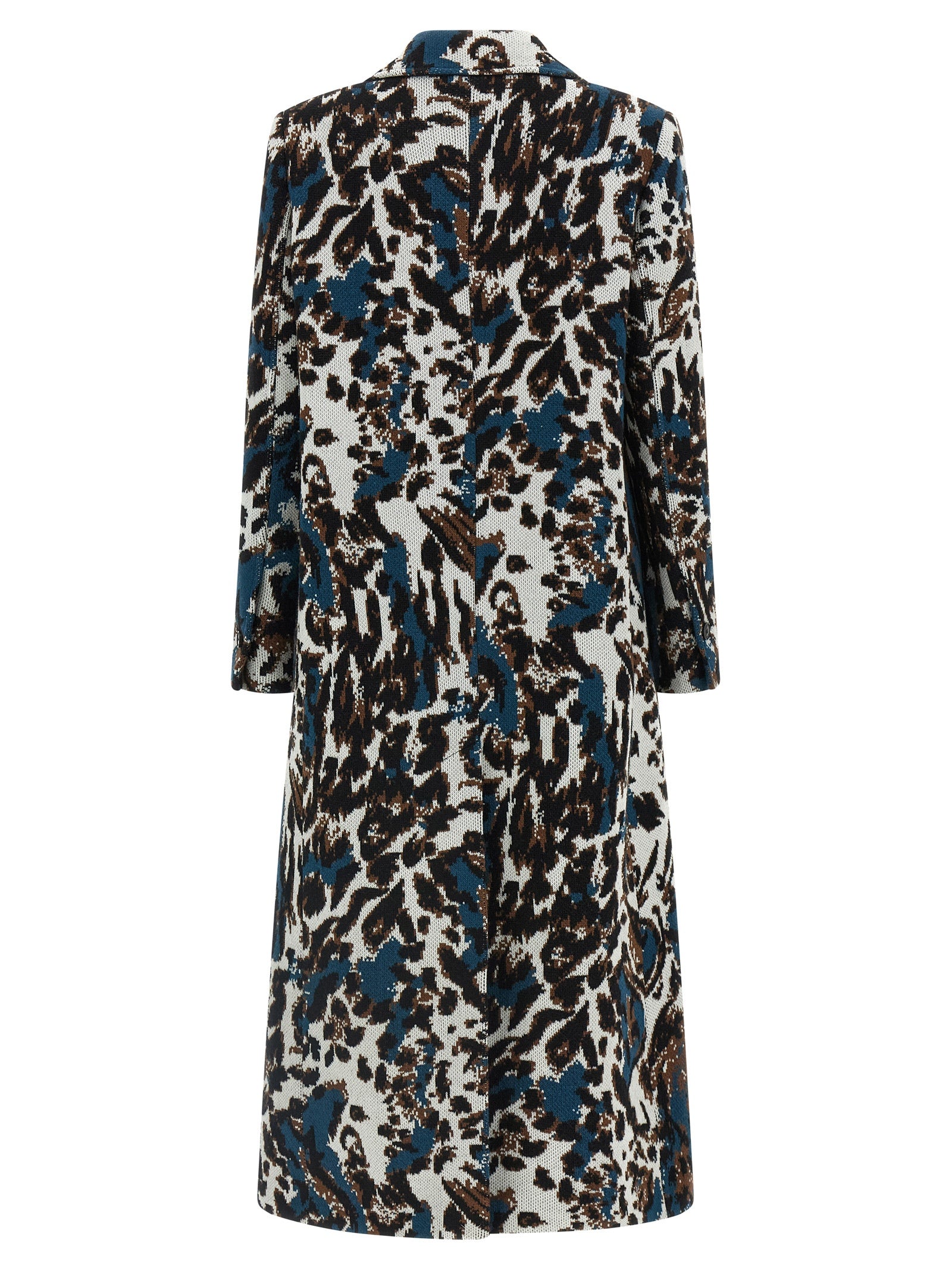 Overcoat by Missoni for women in polyamide wool multicolor & jacquard showcases a enveloping silhouette, detailed with distinctive pockets and a enveloping v-neck neckline.