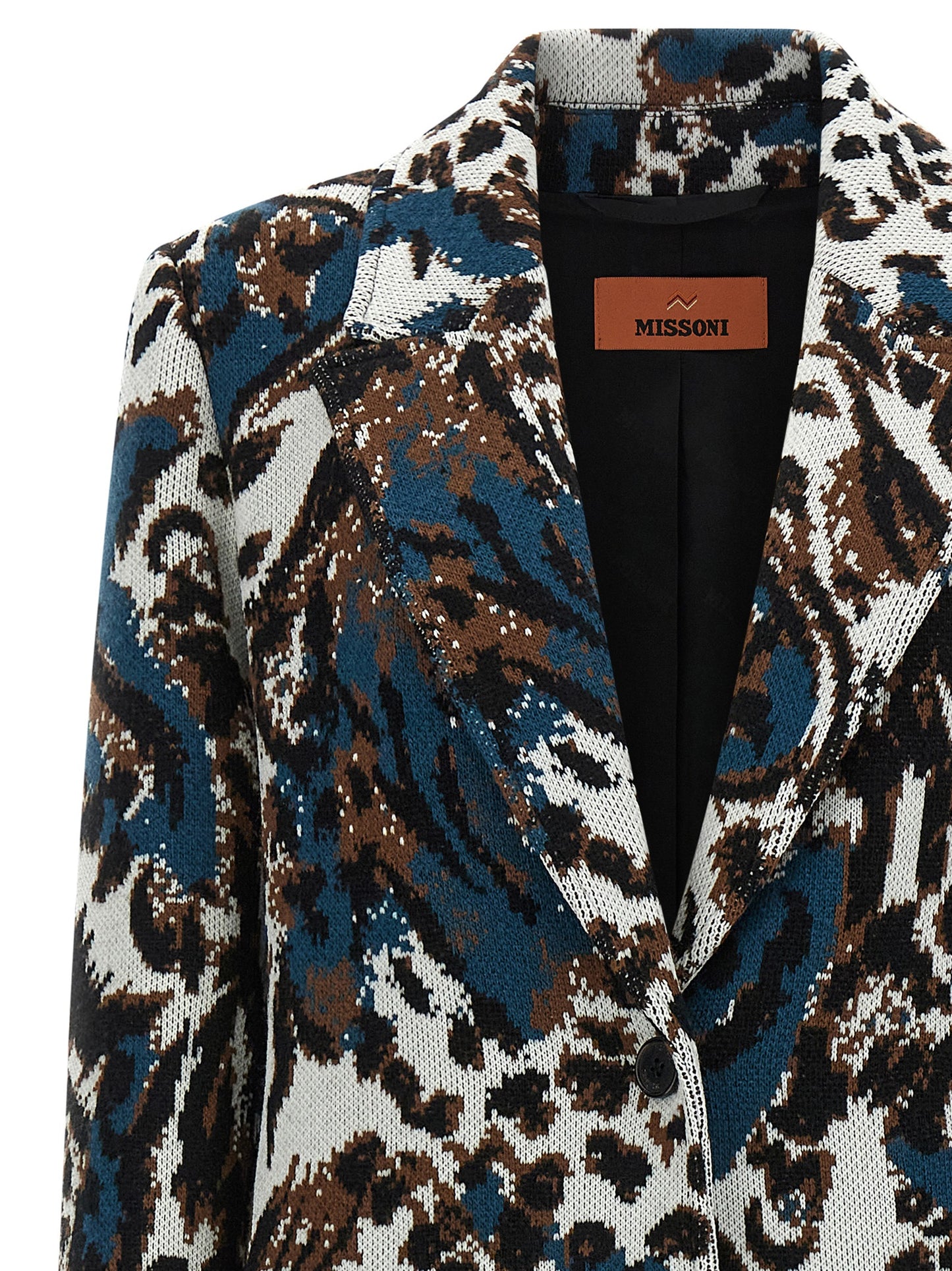 Overcoat by Missoni for women in polyamide wool multicolor & jacquard features a cosy chic silhouette, artfully detailed with a sophisticated v-neck neckline and premium pockets for a cosy chic finish.