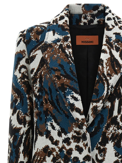 Overcoat by Missoni for women in polyamide wool multicolor & jacquard features a cosy chic silhouette, artfully detailed with a sophisticated v-neck neckline and premium pockets for a cosy chic finish.