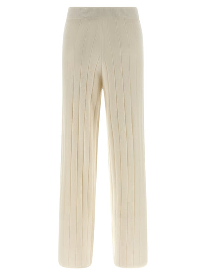 Joggers by Max Mara for women in cashmere white presents a refined pantology silhouette, artfully defined by a refined pantology wide, long, and a sophisticated .