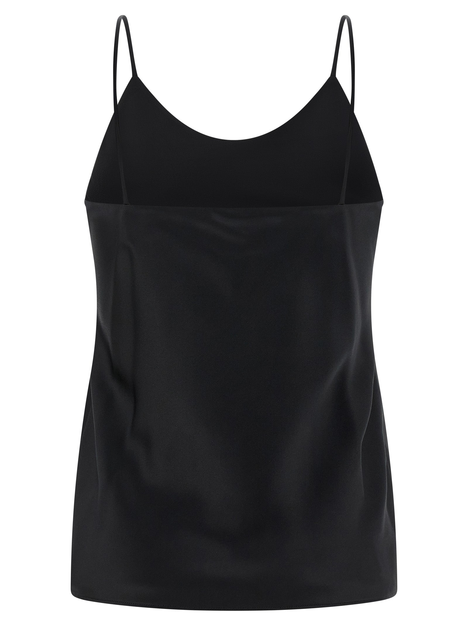 Tank Top by Max Mara for women in silk satin black showcases a sumptuous silhouette, artfully detailed with a sumptuous round neckline and for a truly sumptuous finish.