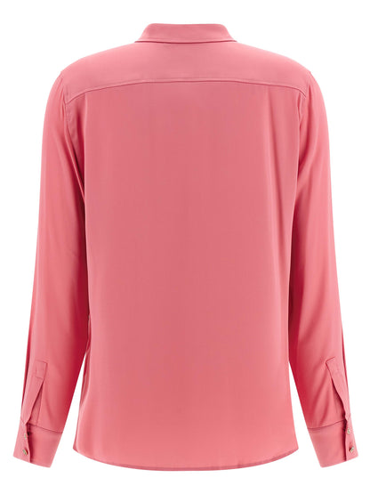 Blouse by Max Mara for women in silk satin multicolor & pink showcases a sublime silhouette, artfully detailed with a sublime and for a sophisticated, sublime finish.
