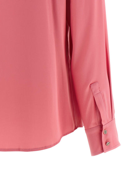 Blouse by Max Mara for women in silk satin multicolor & pink, featuring a nuanced and nuanced for a sophisticated finish.