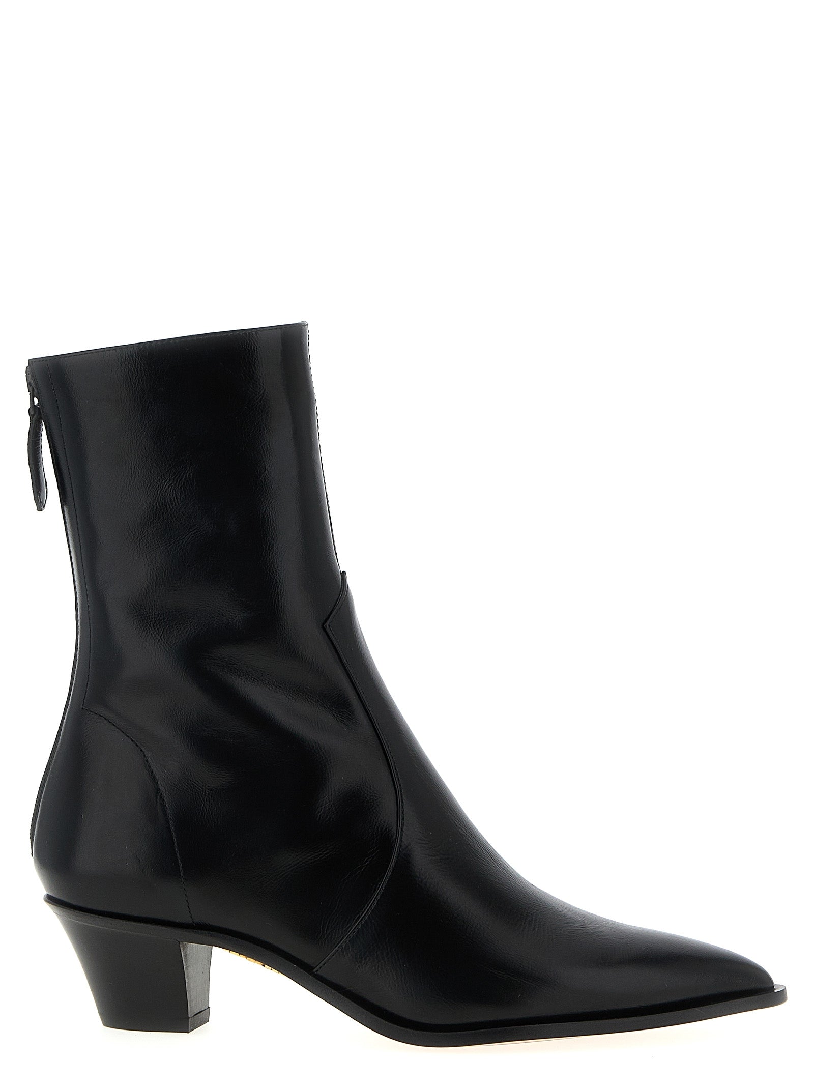 Ankle Chelsea Boots by Aquazzura for women in bos taurus calfskin leather black features an effortless chic silhouette from the Women's Bos Taurus Calfskin Leather Ankle Chelsea Boots collection, showcasing a effortless chic and refined pointed toe style for an effortless chic look.