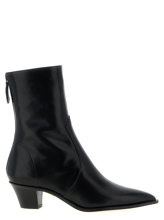 Ankle Chelsea Boots by Aquazzura for women in bos taurus calfskin leather black features an effortless chic silhouette from the Women's Bos Taurus Calfskin Leather Ankle Chelsea Boots collection, showcasing a effortless chic and refined pointed toe style for an effortless chic look.