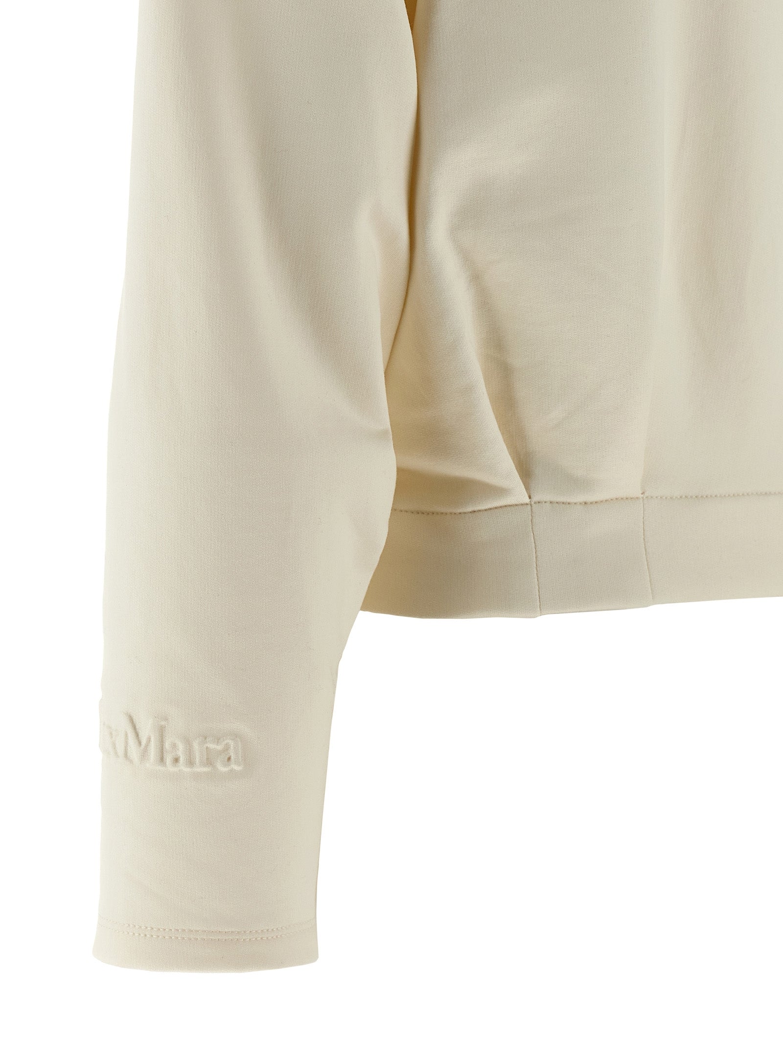 Activewear Sweatshirt by Max Mara for women in silk & cotton white features an streamlined silhouette, showcasing the streamlined and with functional for a premium, athletic look.