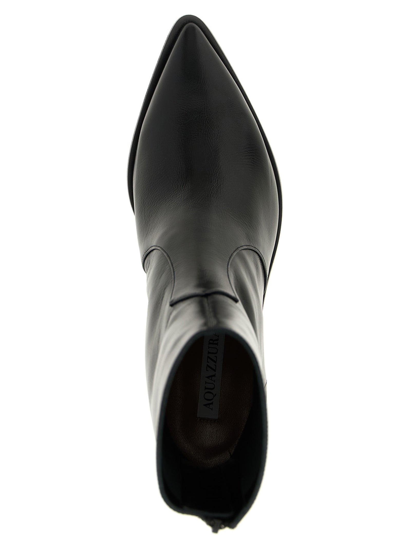 Ankle Chelsea Boots by Aquazzura for women in bos taurus calfskin leather black showcases a impeccable silhouette as Women's Bos Taurus Calfskin Leather Ankle Chelsea Boots, artfully defined by a impeccable and a impeccable pointed toe style.