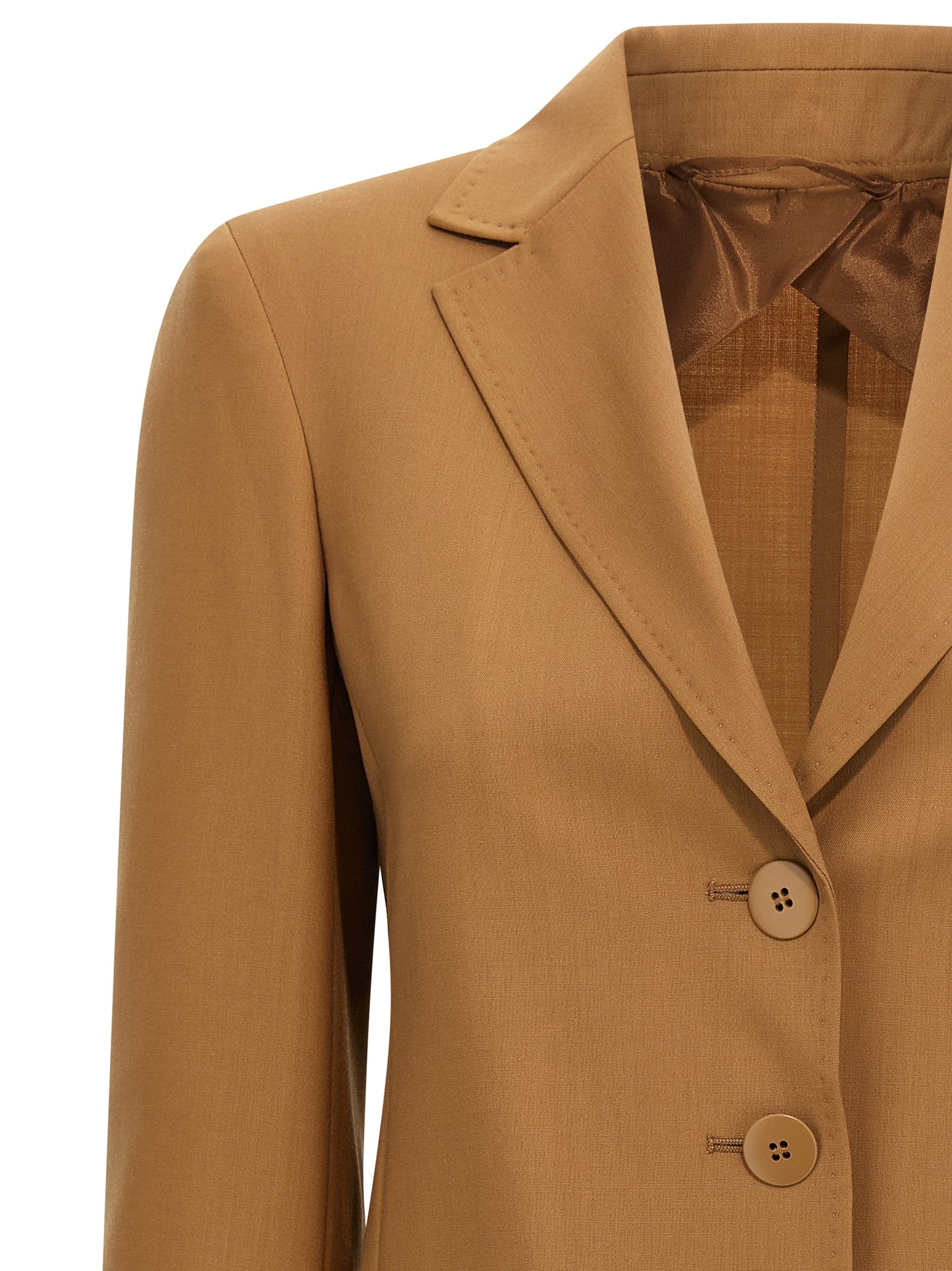 Blazer by Max Mara for women in canvas & virgin wool brown features an stylish silhouette, showcasing a sophisticated and stylish for a truly stylish finish.