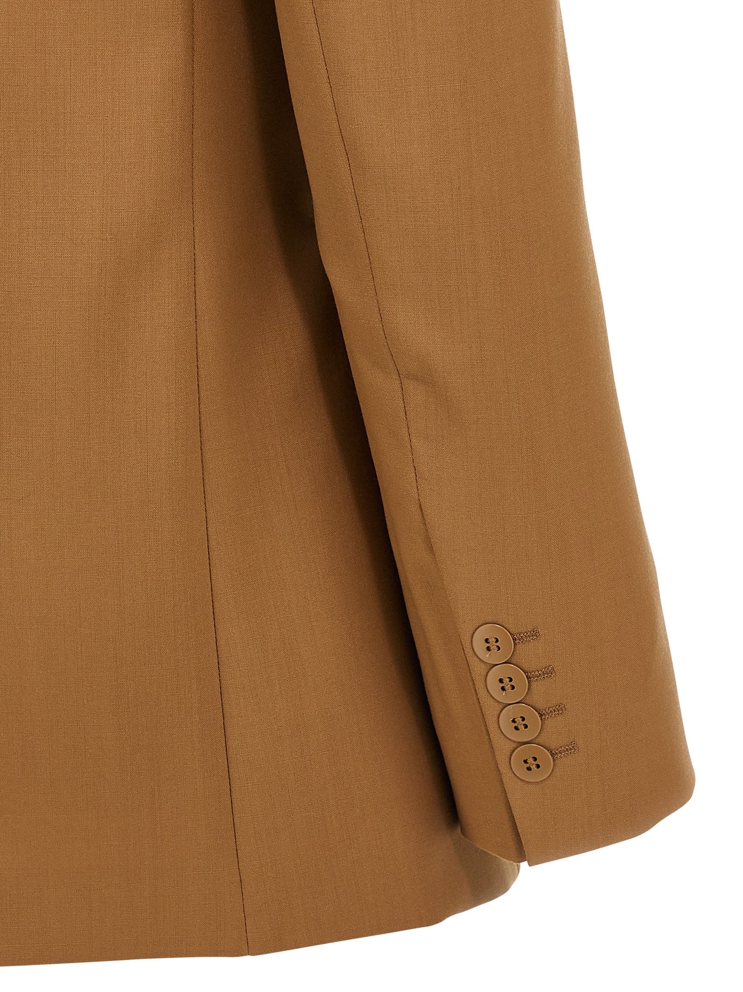 Blazer by Max Mara for women in canvas & virgin wool brown presents a distinguished silhouette, detailed with a distinguished and distinctive for a truly sophisticated finish.