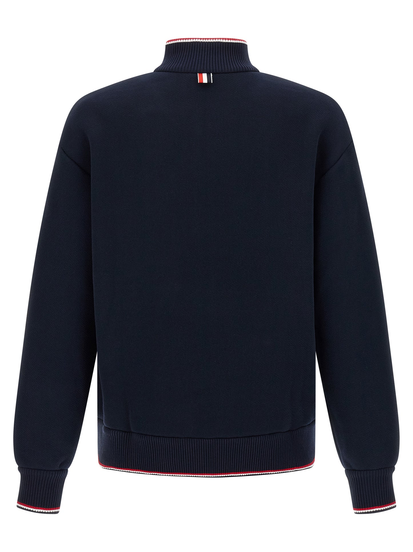 Sweatshirt by Thom Browne for men in polyamide cotton blue presents a smart casual silhouette, featuring a smart casual high-neck neckline and for a sophisticated look.