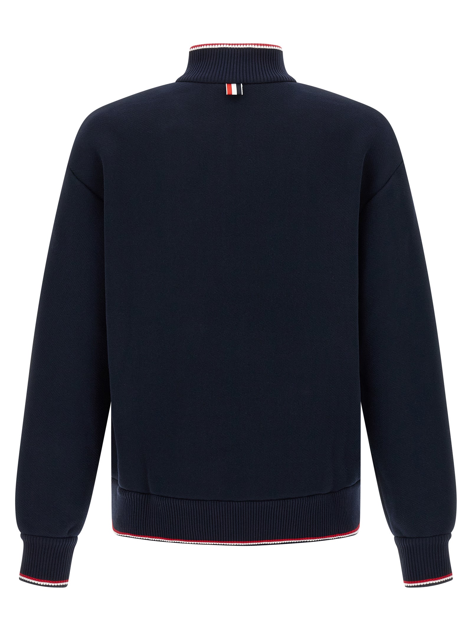 Sweatshirt by Thom Browne for men in polyamide cotton blue presents a smart casual silhouette, featuring a smart casual high-neck neckline and for a sophisticated look.
