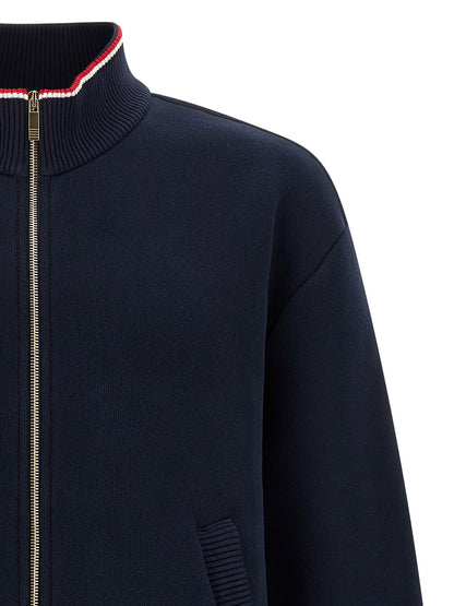Sweatshirt by Thom Browne for men in polyamide cotton blue features an magnificent silhouette, showcasing a sophisticated high-neck neckline and detail for a truly magnificent finish.