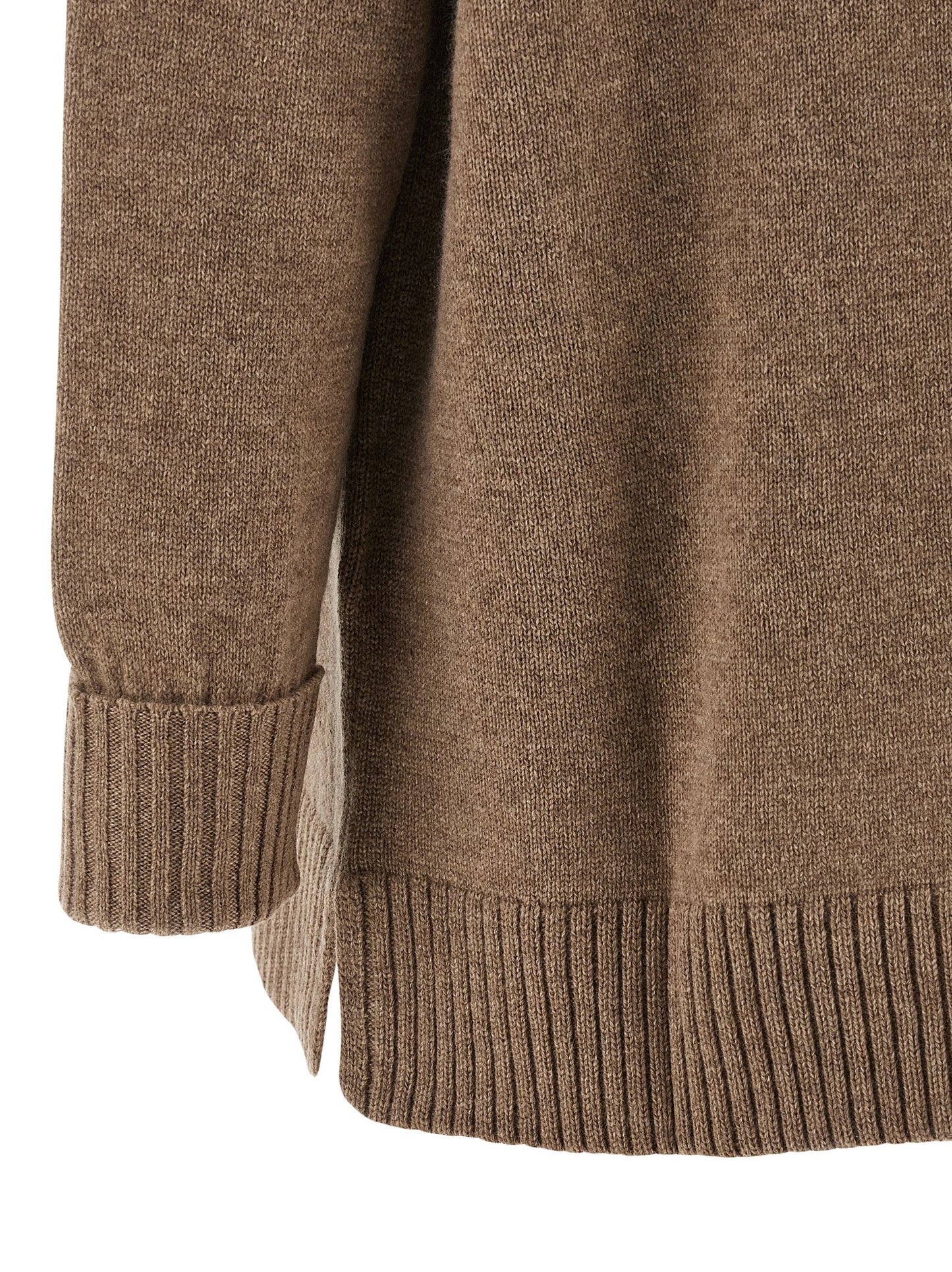 Cardigan by Max Mara for women in cashmere brown features a nuanced silhouette with a refined and nuanced detailing for a sophisticated look.