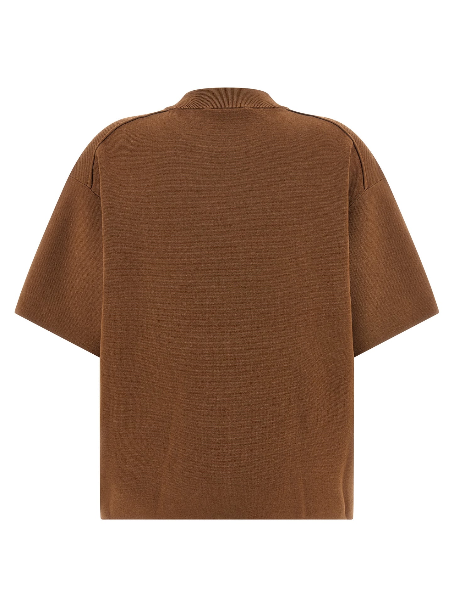 Cardigan by Max Mara for women in polyester & viscose brown showcases a luxurious silhouette, meticulously detailed with a sophisticated crew neckline and for a refined finish.