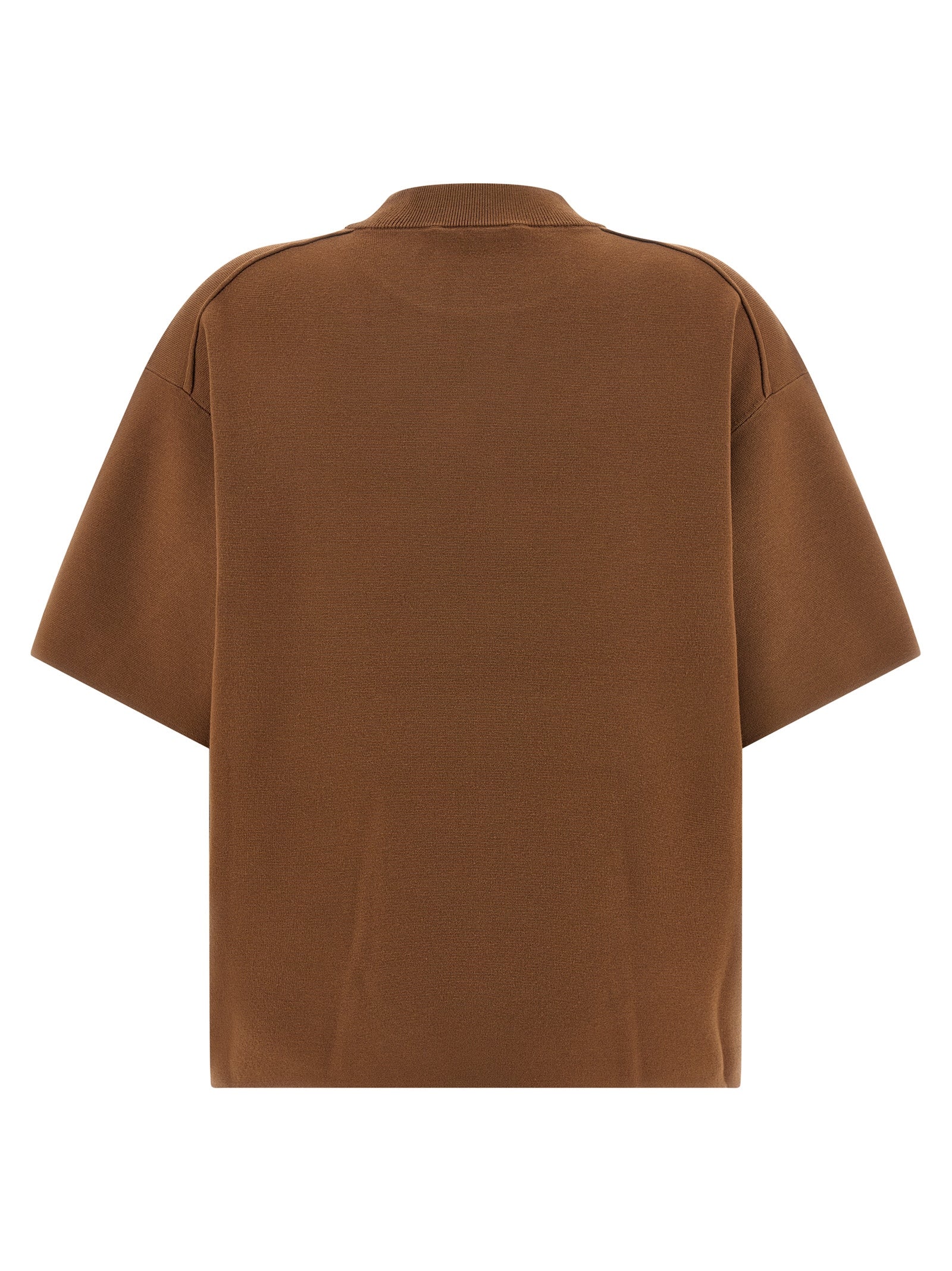 Cardigan by Max Mara for women in polyester & viscose brown showcases a luxurious silhouette, meticulously detailed with a sophisticated crew neckline and for a refined finish.