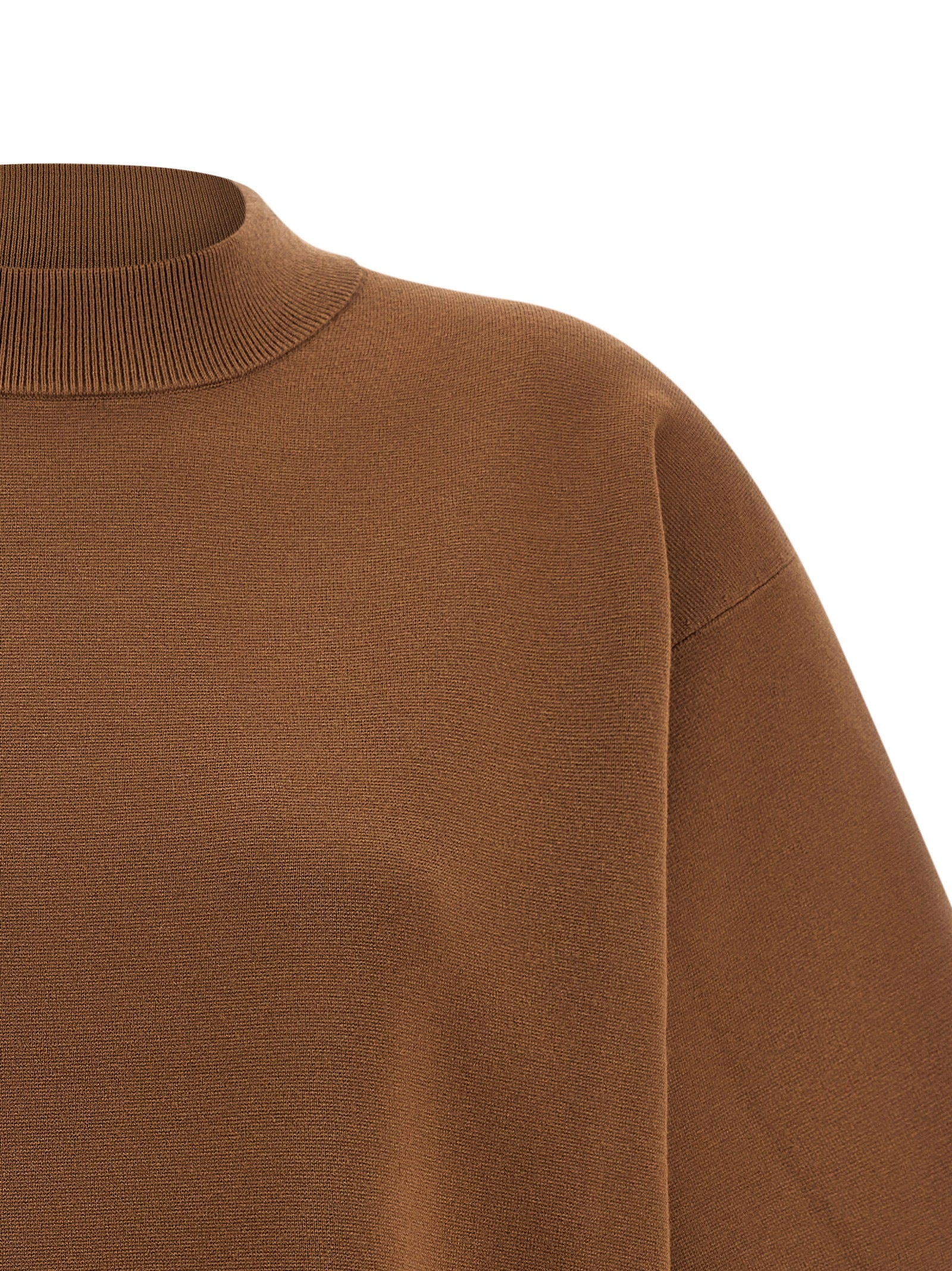 Cardigan by Max Mara for women in polyester & viscose brown features a dramatic silhouette, showcasing a sophisticated and dramatic detail for a timeless, premium look.