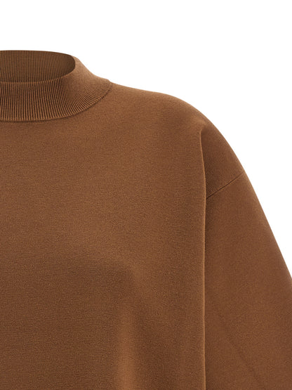 Cardigan by Max Mara for women in polyester & viscose brown features a dramatic silhouette, showcasing a sophisticated and dramatic detail for a timeless, premium look.
