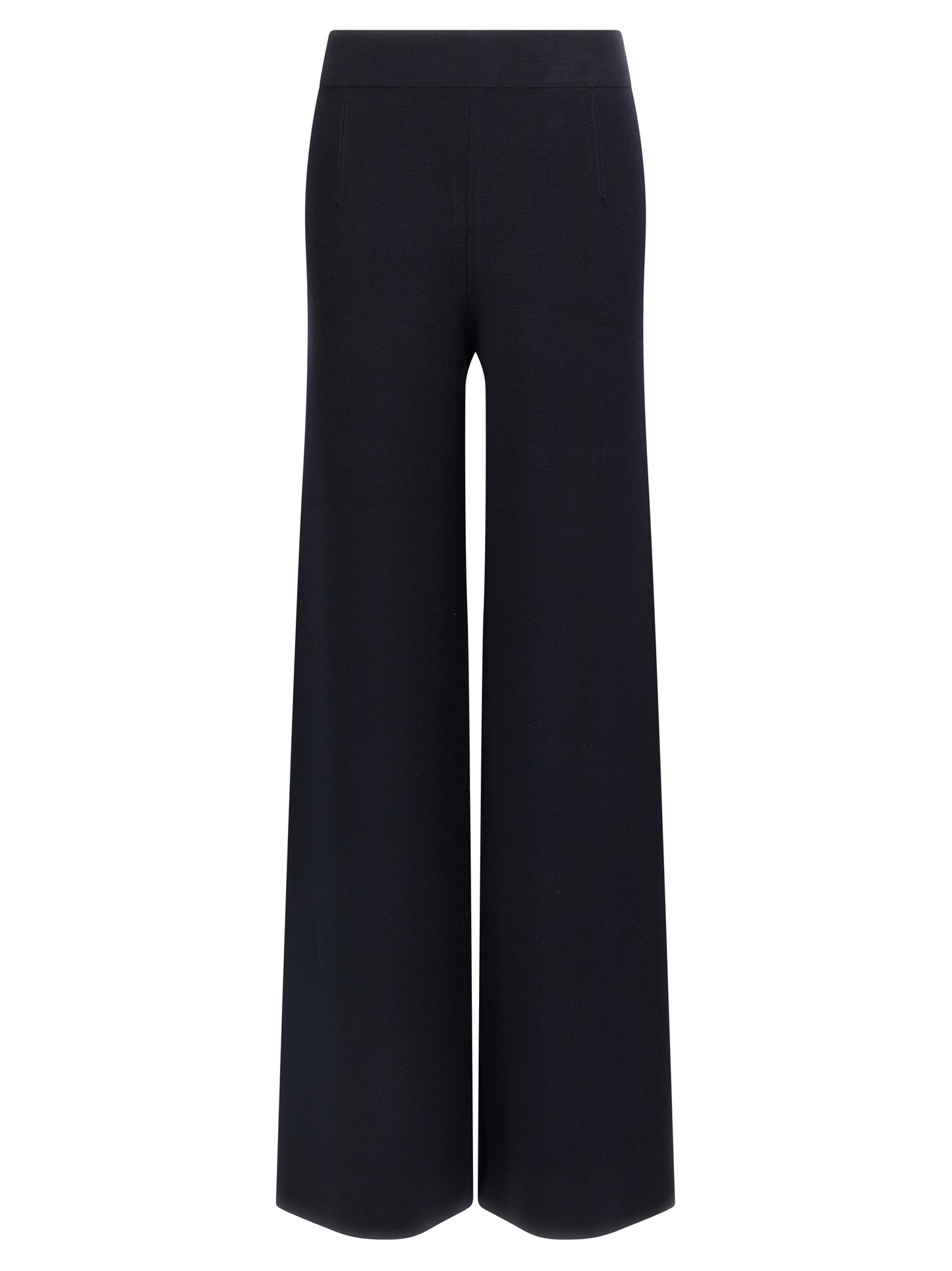 Trousers by Max Mara for women in polyester & viscose blue presents a perennial silhouette, meticulously tailored with a wide cut, long finish, and an elegant .