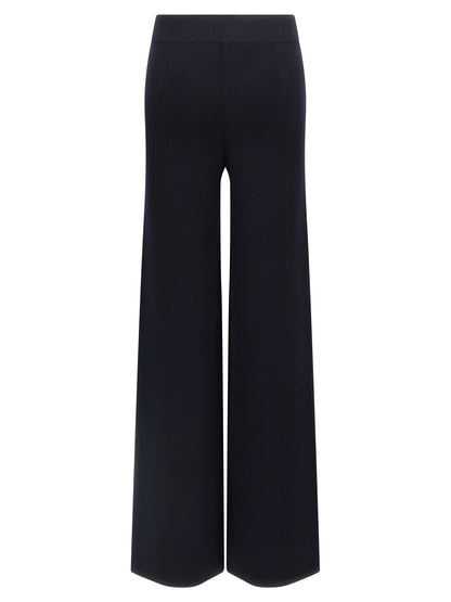 Trousers by Max Mara for women in polyester & viscose blue features a artisanal silhouette, showcasing a sophisticated wide with a long and for a artisanal finish.
