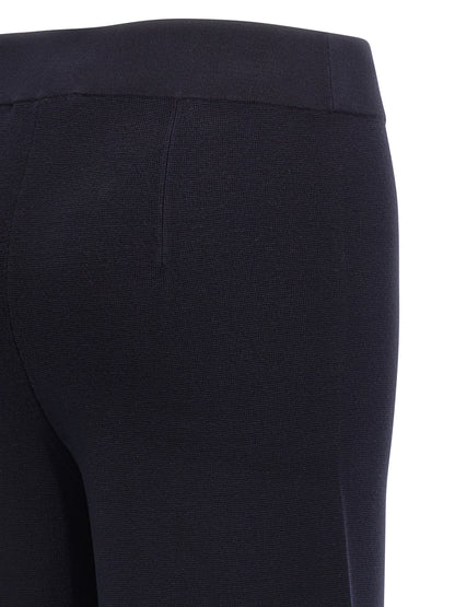 Trousers by Max Mara for women in polyester & viscose blue features a artisanal silhouette, showcasing a sophisticated wide with a long and for a artisanal finish.