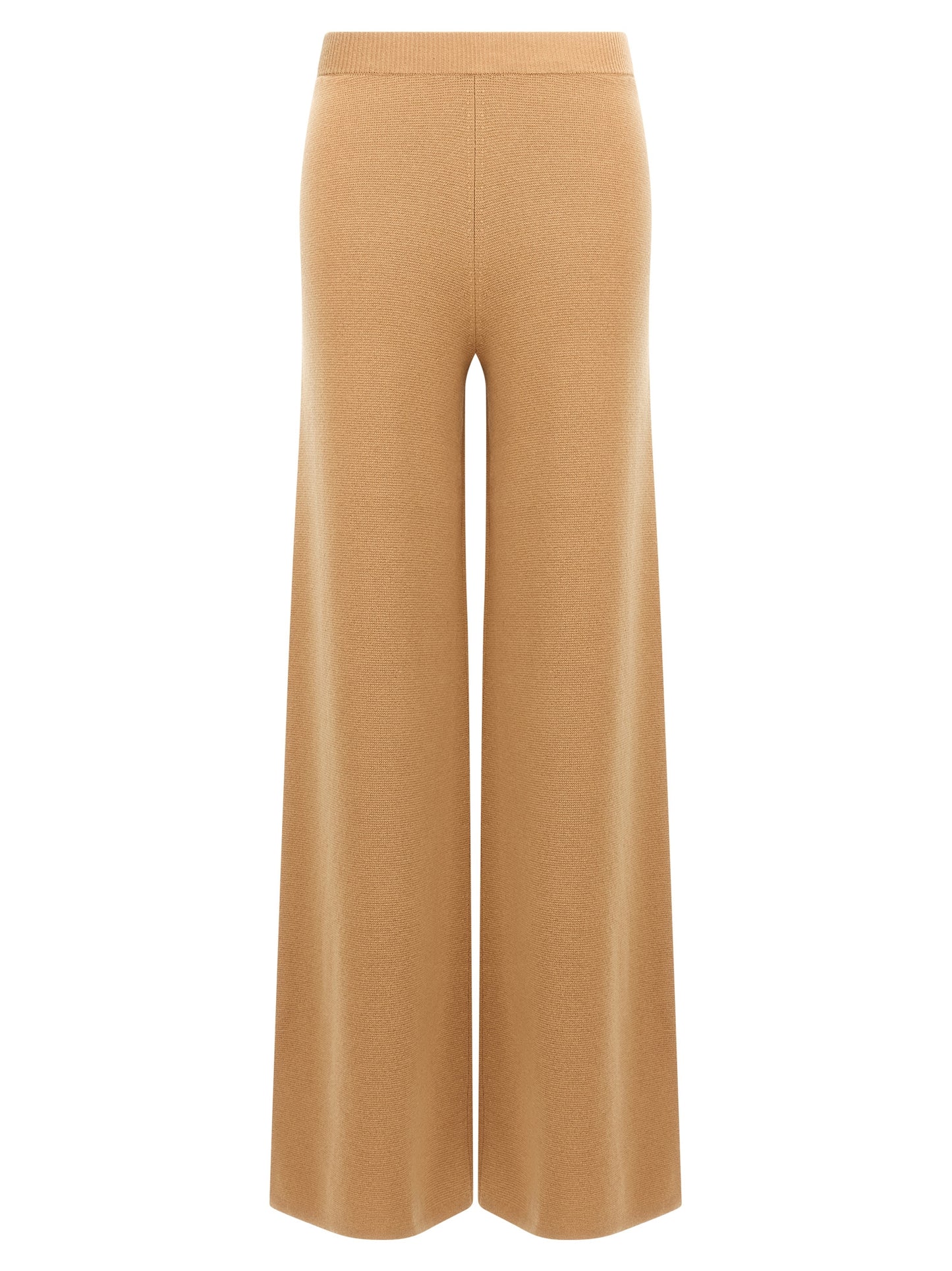 Trousers by Max Mara for women in cashmere wool brown features a tailored silhouette with a tailored flared & wide, defined by its long and a sophisticated .