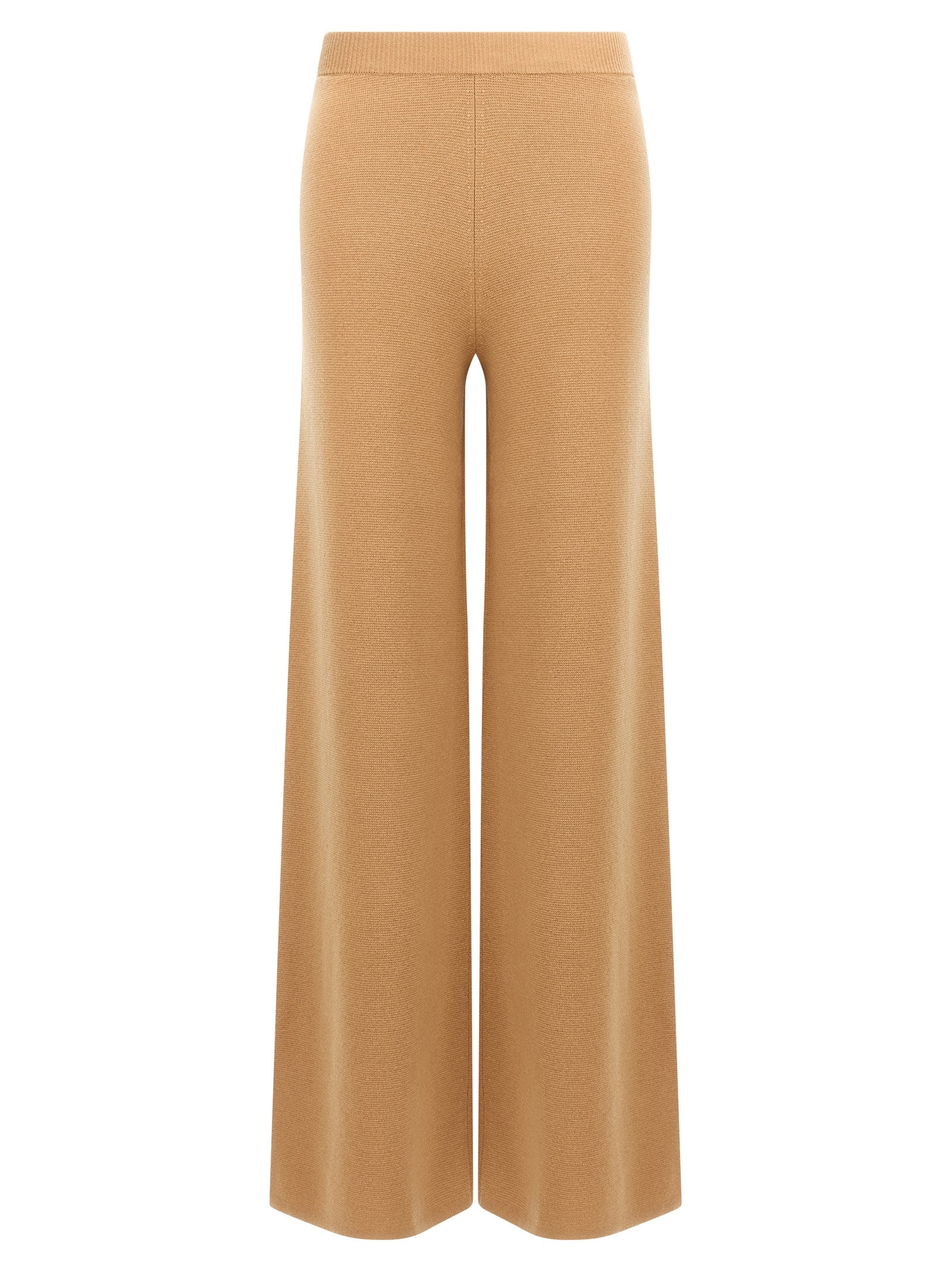 Trousers by Max Mara for women in cashmere wool brown features a tailored silhouette with a tailored flared & wide, defined by its long and a sophisticated .