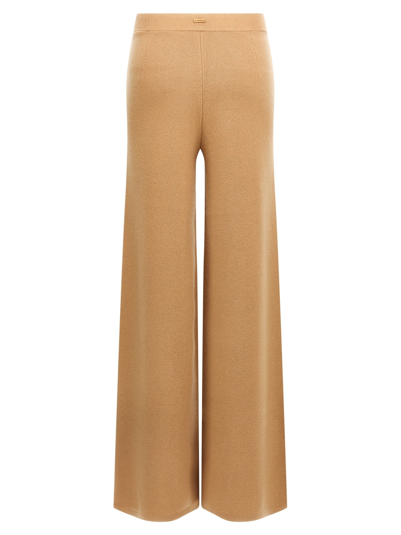 Trousers by Max Mara for women in cashmere wool brown features a sculptural silhouette, showcasing a sculptural flared & wide and long with a sophisticated for a sculptural finish.
