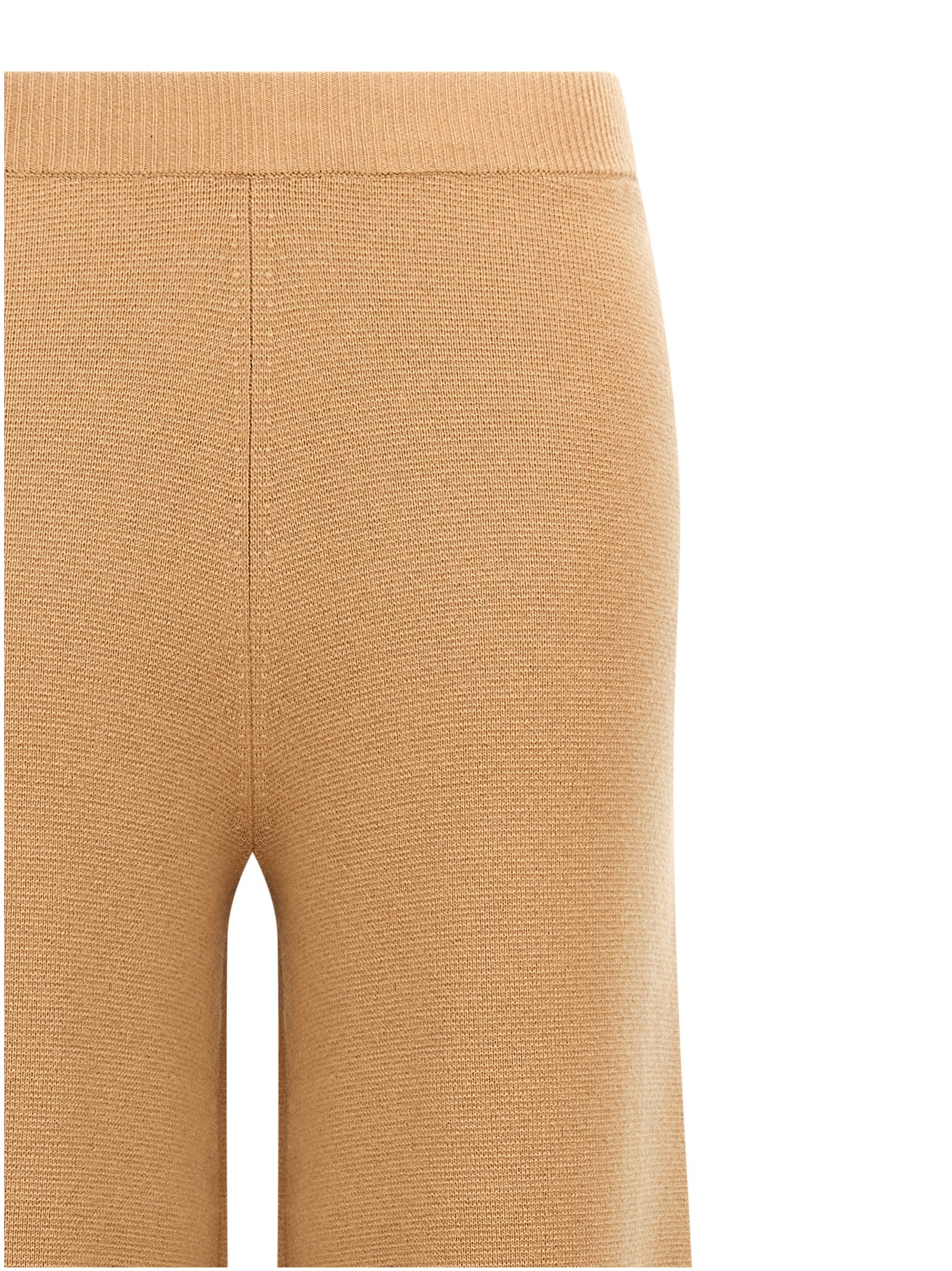 Trousers by Max Mara for women in cashmere wool brown features an sartorial silhouette, showcasing a precise flared & wide and long with a sartorial for a refined look.