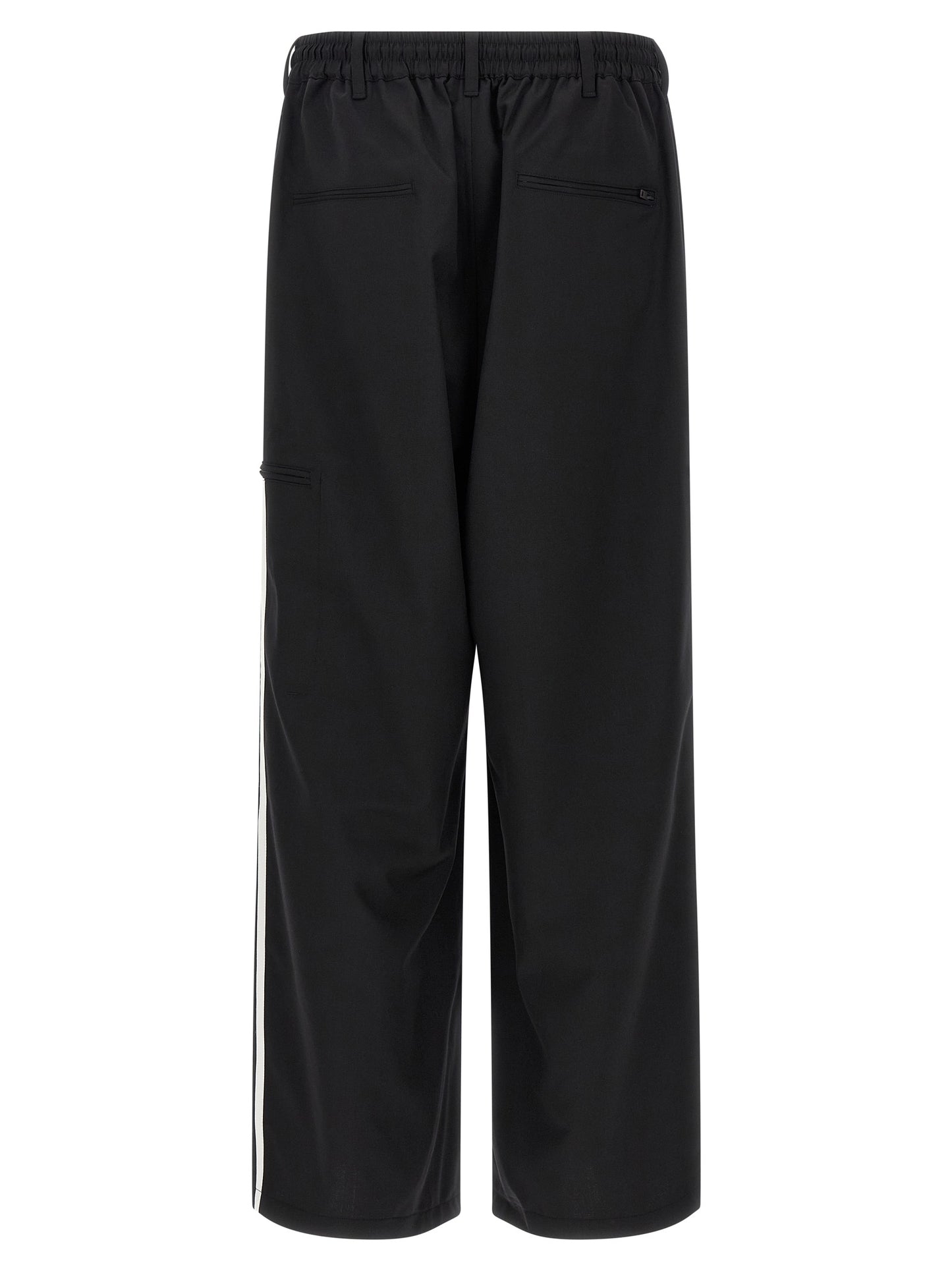 Casual Pants by Y-3 for men in polyester wool black features an refined tailoring silhouette, showcasing a premium straight-leg with a and long cut for a refined tailoring look.